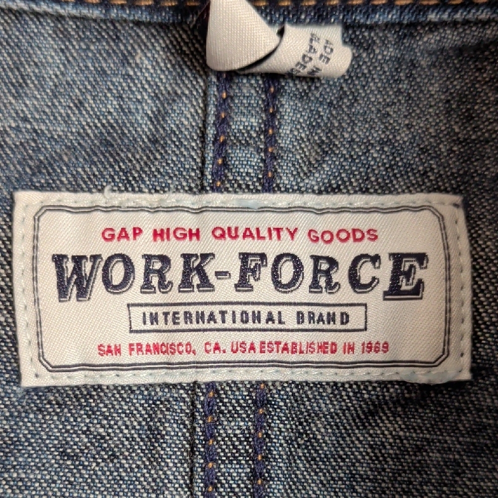 Gap Workwear Dark Blue Long Denim Trench Coat - Picture 10 of 14